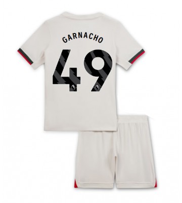 Chelsea Alejandro Garnacho #49 Udebanetrøje Børn 2025-26 Kortærmet (+ Korte bukser)